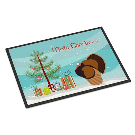 Carolines Treasures Bronze Turkey Christmas Indoor or Outdoor Mat, 18 x 27 in. BB9353MAT